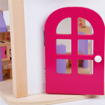 مبلمان خانه اسباب بازی چوبی طبیعی 37.5 سانتی متر Diy Wooden Dollhouse Furniture