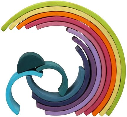 3D 2.75in Stacking Rainbow Wooden Rainbow Stacker 12 قطعه