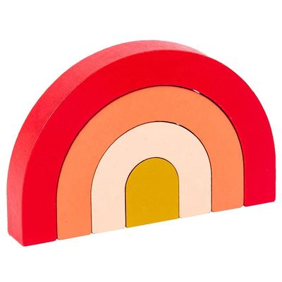 3D Jenga Building Wooden Rainbow Stacker Wooden Stacking Rainbow Pastel