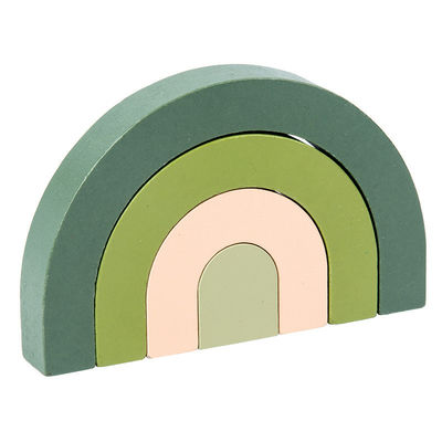 3D Jenga Building Wooden Rainbow Stacker Wooden Stacking Rainbow Pastel