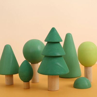 Rainbow 7cm Trees Trees بلوک های چوبی بلوک بلوک های چوبی غیر سمی