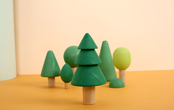 Rainbow 7cm Trees Trees بلوک های چوبی بلوک بلوک های چوبی غیر سمی