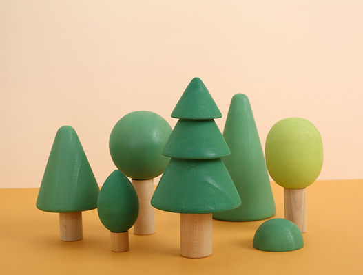 Rainbow 7cm Trees Trees بلوک های چوبی بلوک بلوک های چوبی غیر سمی