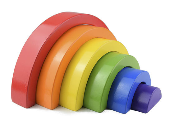 اسباب بازی هفت رنگ 13.5 سانتی متر چوبی رنگین کمان استیکر Jengle Arched