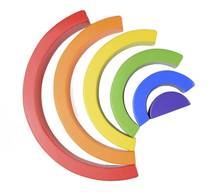 اسباب بازی هفت رنگ 13.5 سانتی متر چوبی رنگین کمان استیکر Jengle Arched