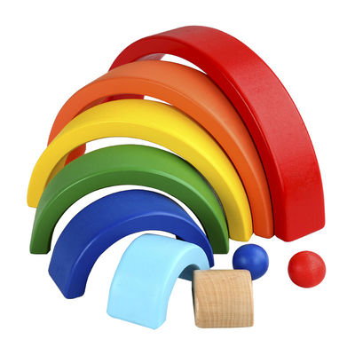 اسباب بازی هفت رنگ 13.5 سانتی متر چوبی رنگین کمان استیکر Jengle Arched