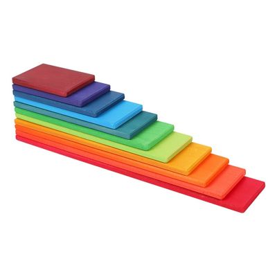 11 Lot Burberry Wooden Rainbow Stacker Toy Macaron Beech