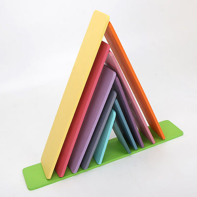 11 Lot Burberry Wooden Rainbow Stacker Toy Macaron Beech