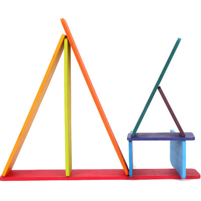 11 Lot Burberry Wooden Rainbow Stacker Toy Macaron Beech
