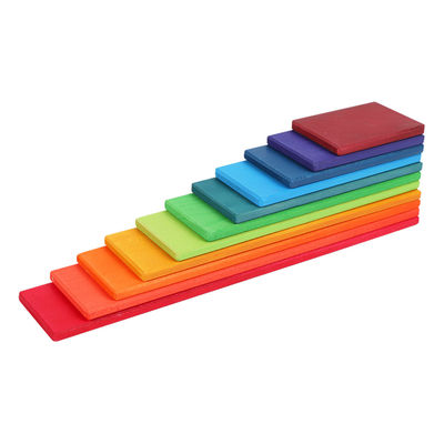 11 Lot Burberry Wooden Rainbow Stacker Toy Macaron Beech
