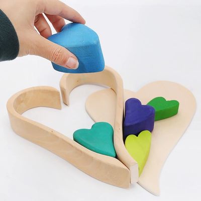 Nordic Jenga Wooden Rainbow Rainbow Stacking بلوک های طبیعی چوبی