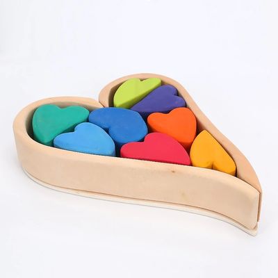 Nordic Jenga Wooden Rainbow Rainbow Stacking بلوک های طبیعی چوبی