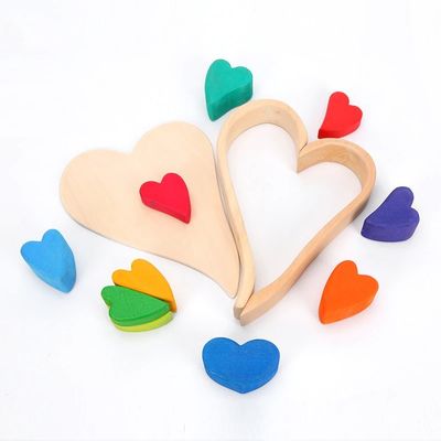 Nordic Jenga Wooden Rainbow Rainbow Stacking بلوک های طبیعی چوبی