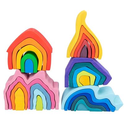بلوک های چوبی Coral Earth Toys بلوک های متعادل کننده چوب اسباب بازی طبیعی چوب