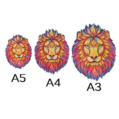 بازی های تعاملی حیوانات اره منبت کاری اره مویی چوبی 53g Lion Baby Building Blocks