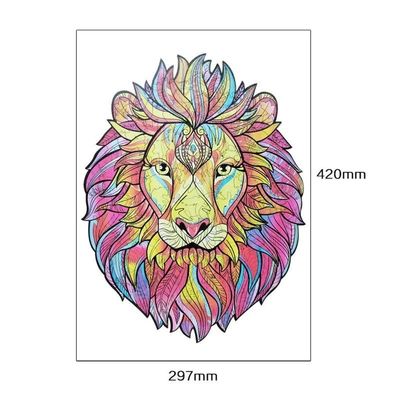بازی های تعاملی حیوانات اره منبت کاری اره مویی چوبی 53g Lion Baby Building Blocks
