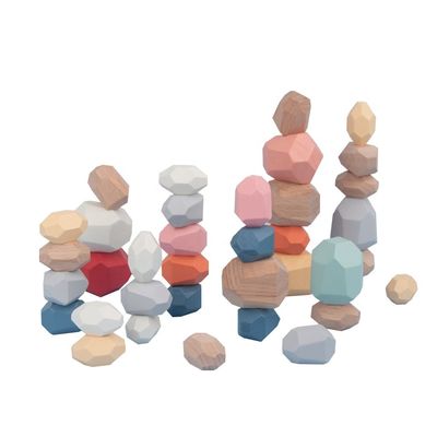 تعداد توازن Stones بلوک های چوبی تنظیم شده برای کودکان نوپا 36 عدد