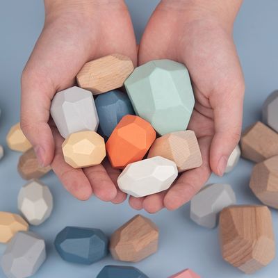 تعداد توازن Stones بلوک های چوبی تنظیم شده برای کودکان نوپا 36 عدد
