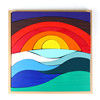 کودک 3 سانتی متر Sky Cloud Large Rainbow Stacker بلوک های چوبی بزرگ برای کودکان نوپا