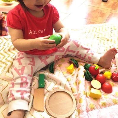 Water Paint 1.94in مجموعه قلمه های میوه ای چوبی آشپزخانه نقش بازی