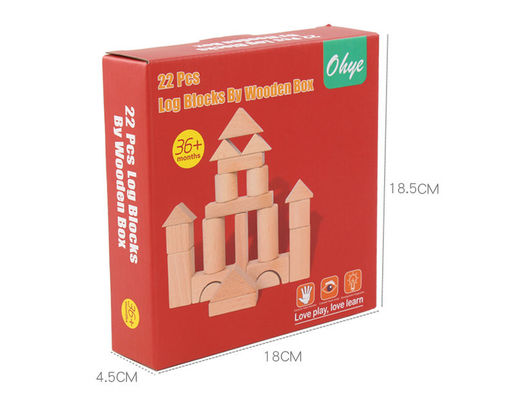 بلوک های بزرگ چوبی 22PCS جامبو قلعه کلاسیک 17.5 سانتی متر