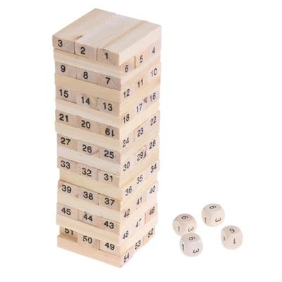 Digits Domino Wooden Wood Blocks Building Game Stacking برج اسباب بازی