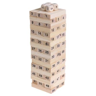 Digits Domino Wooden Wood Blocks Building Game Stacking برج اسباب بازی