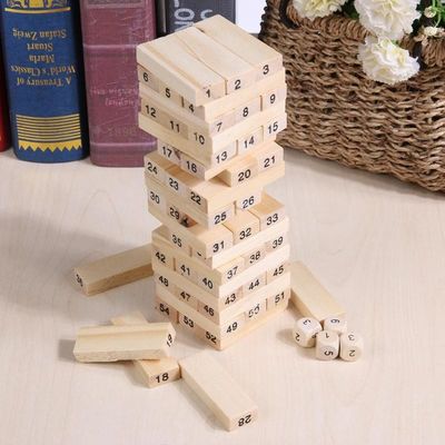 Digits Domino Wooden Wood Blocks Building Game Stacking برج اسباب بازی