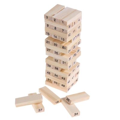 Digits Domino Wooden Wood Blocks Building Game Stacking برج اسباب بازی