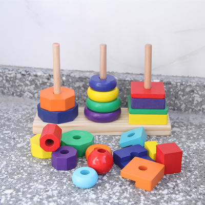 Stacker تخته مرتب سازی اسباب بازی بلوک های ساختمانی چوبی 21 سانتی متر