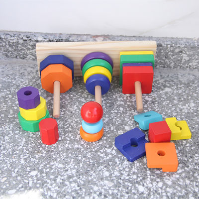 Stacker تخته مرتب سازی اسباب بازی بلوک های ساختمانی چوبی 21 سانتی متر