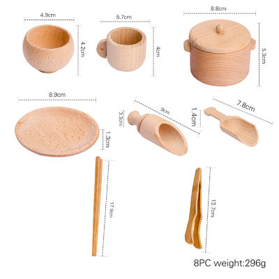 کارد و چنگال وسایل آشپزخانه مینیاتور چوبی 8.9 سانتی متر اسباب بازی چوبی آشپزخانه