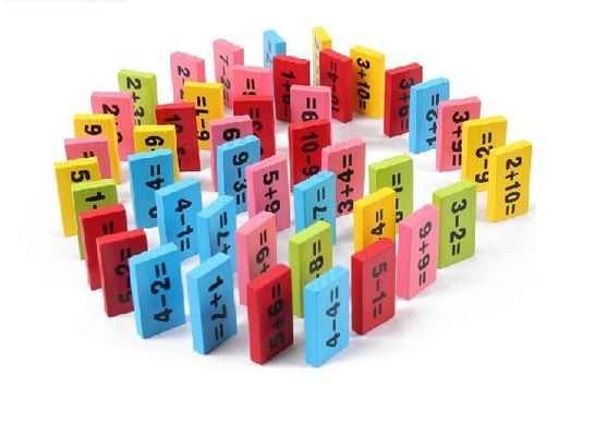بلوک های دومینو Basswood 120pc Wooden Rally Building Montessori
