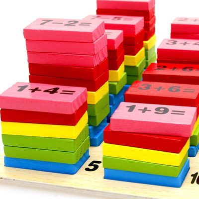 بلوک های دومینو Basswood 120pc Wooden Rally Building Montessori