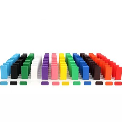 Rainbow Colored Dominoes For Toppling Professor Domino Rally