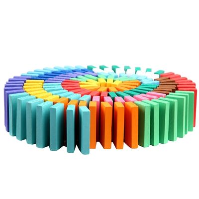 Rainbow Colored Dominoes For Toppling Professor Domino Rally