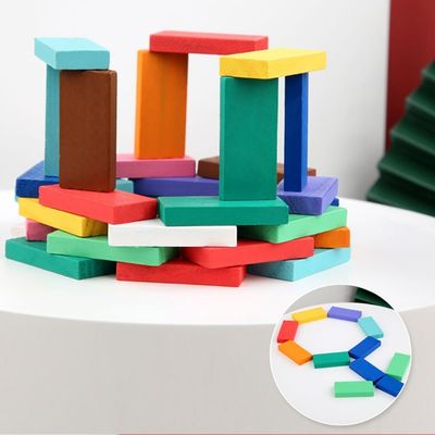 Rainbow Colored Dominoes For Toppling Professor Domino Rally