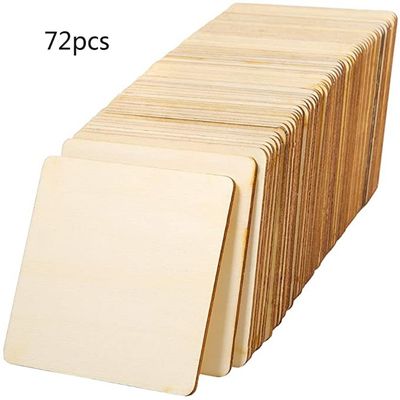 3x3 مربع صنایع دستی ناتمام چوب نقاشی خالی 7.5 سانتی متر برش چوب مربع