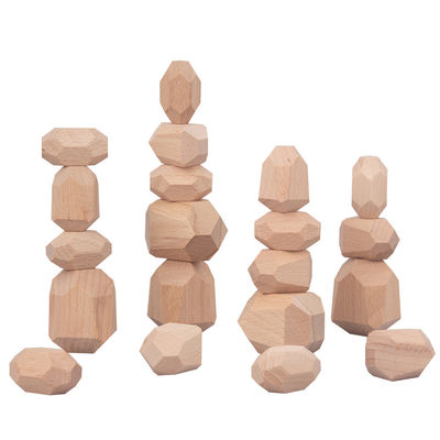 انباشته سنگ چوبی نوردیک Montessori بازی اسباب بازی های چوبی خلاق
