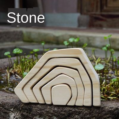 اسباب بازی های پازل بلوک چوبی Ins Wavy Rainbow Rainbow Wood بلوک های مرجانی گریم