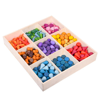 بلوک های ساختمانی چوبی طبیعی 2.5 سانتی متری Montessori برای کودکان نوپا