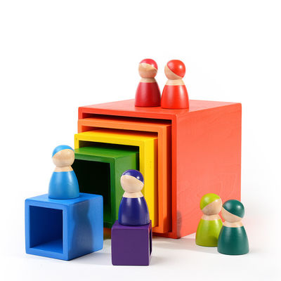 بلوک های ساختمانی چوبی طبیعی 2.5 سانتی متری Montessori برای کودکان نوپا