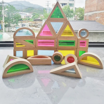 اسباب بازی انباشته رنگین کمان چوبی Rainbow Stacker 8.66in