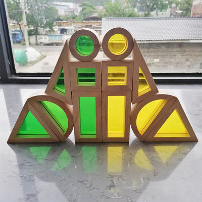 اسباب بازی انباشته رنگین کمان چوبی Rainbow Stacker 8.66in