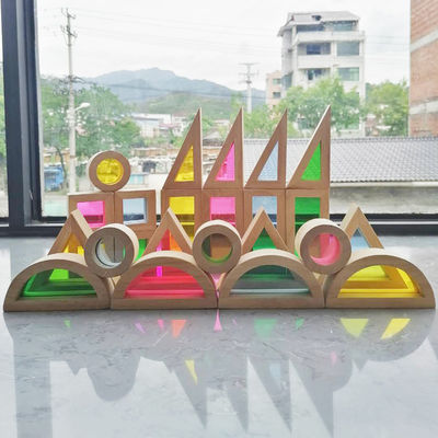 اسباب بازی انباشته رنگین کمان چوبی Rainbow Stacker 8.66in