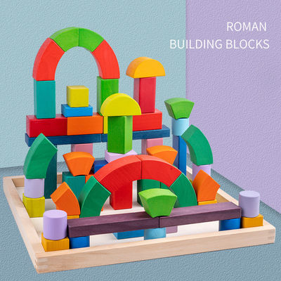 ISO9001 1001 اسباب بازی چوبی رنگین کمان چوبی راش Grimms Rome