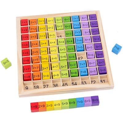 Montessori 0.59in 99 Number Wooden Math Table Table Abacus Counting Toy