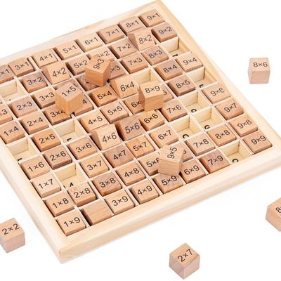 Montessori 0.59in 99 Number Wooden Math Table Table Abacus Counting Toy