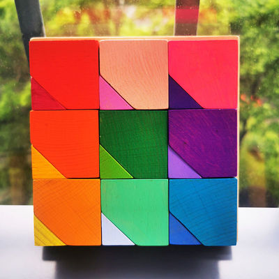 2300g 4cm Rainbow Wooden Flower Flower Puzzle Wooden Stone Stacking Game