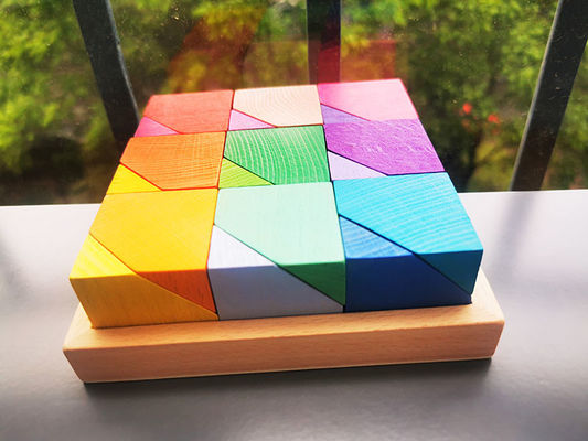 2300g 4cm Rainbow Wooden Flower Flower Puzzle Wooden Stone Stacking Game